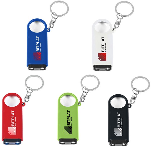 KH1652 Magnifier And LED Light Key Chain With C...